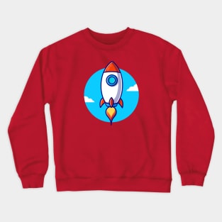 Rocket Launching Cartoon Crewneck Sweatshirt